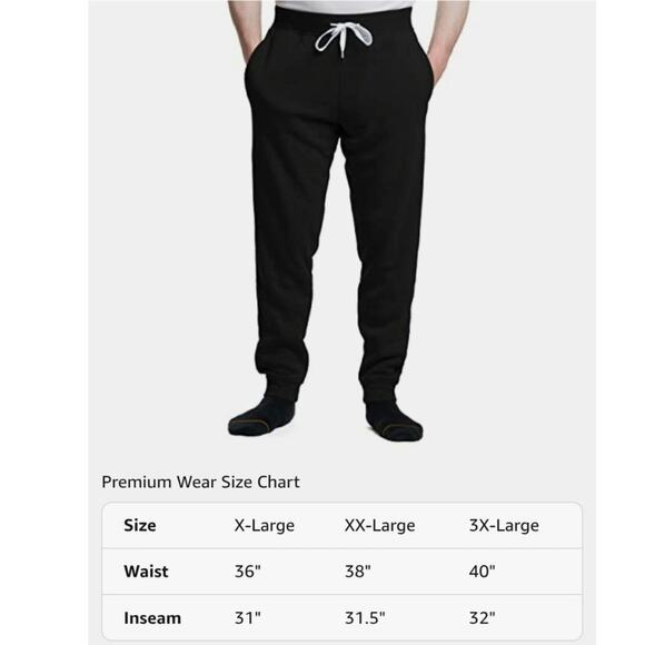 Premium Wear Men’s Size L Black Jogger Sweatpants Lightweight Super Soft - Picture 7 of 8